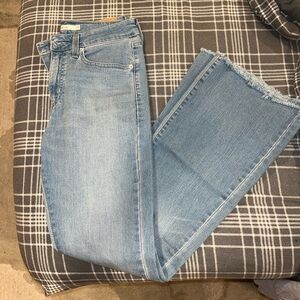 Levi's Light Blue Flare Jeans with Frayed Hem